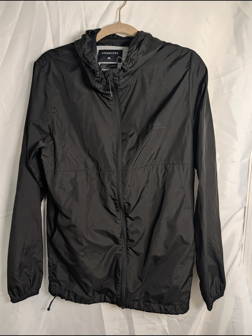 Quiksilver Men's Black Hooded Windbreaker Jacket